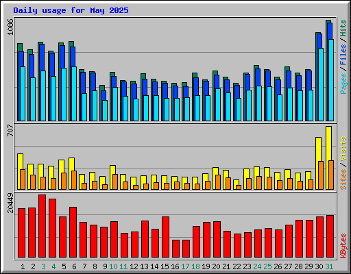 Daily usage for May 2025
