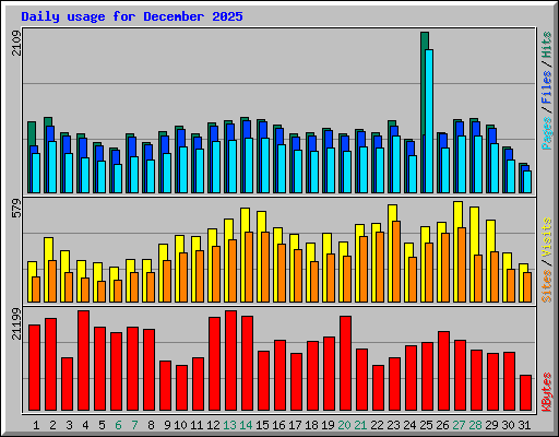 Daily usage for December 2025